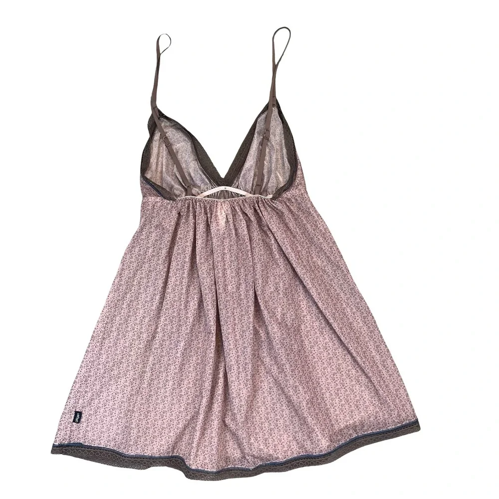 Gilligan & O'Malley Womens Chemise Lavender Floral Lace Babydoll Sleepwear XS